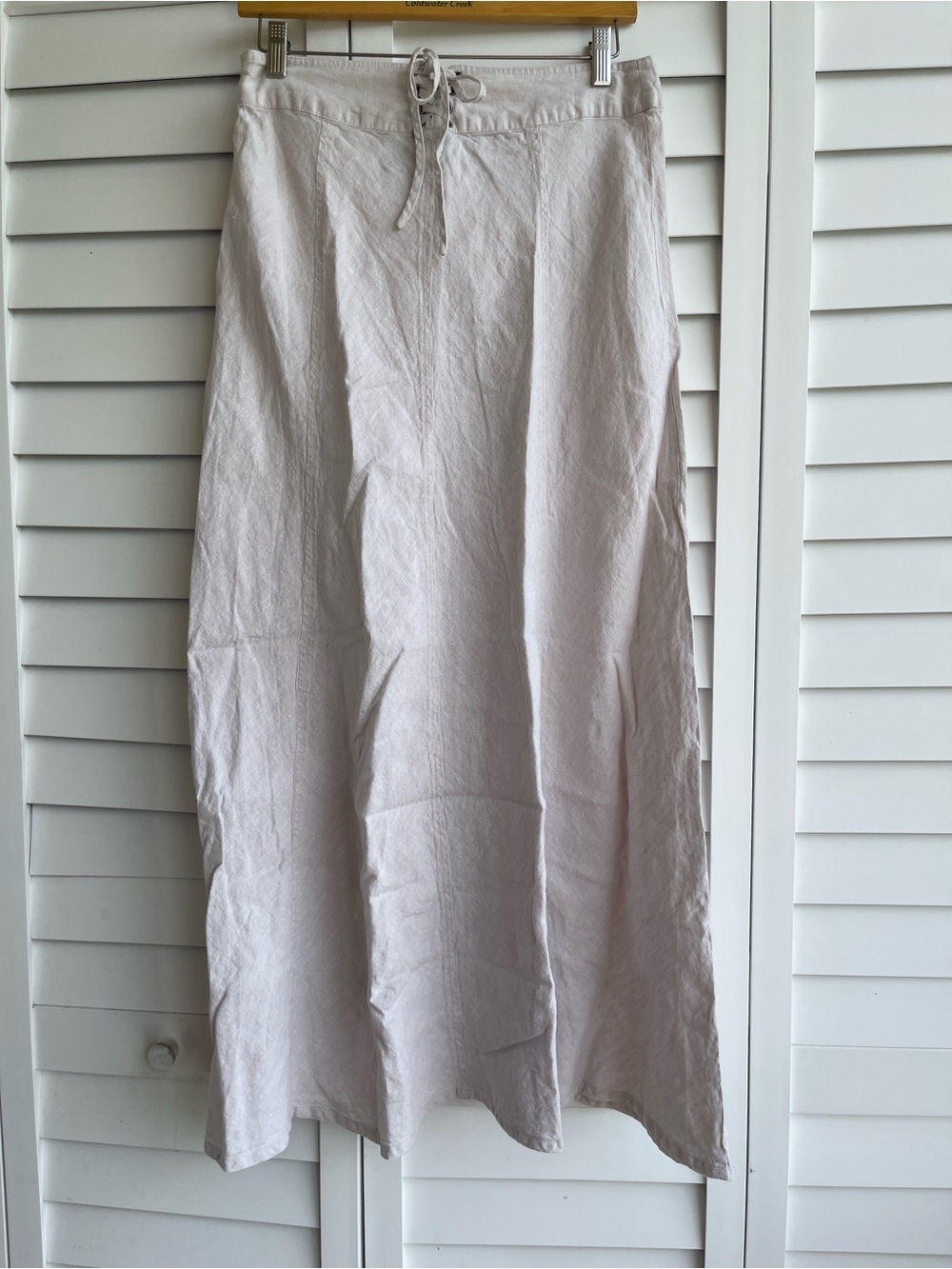 Tahari 100% Linen Lace-Up Maxi Skirt | Size 6 | Neutral Beige - Picture 14 of 16